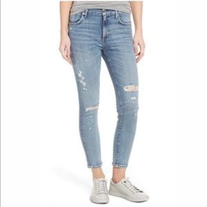 AGOLDE Sophie Distressed High Wait Skinny Jeans